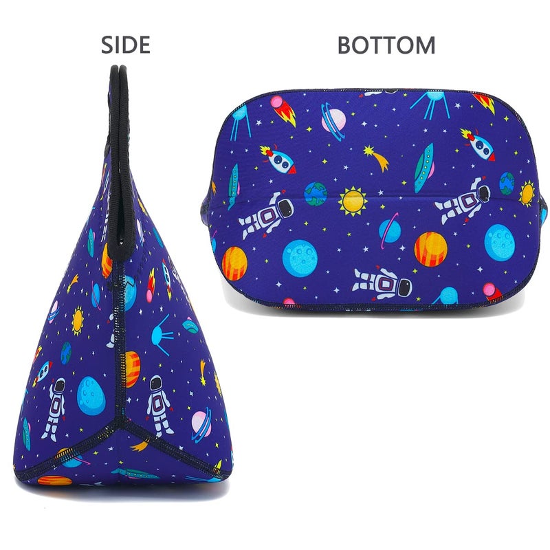 FlowFly Neoprene kids Lunch box Insulated Soft Bag Mini Cooler Thermal Meal Tote Kit for Boys, Girls,Men,Women,School,Work, Office, Astronaut - Image 5